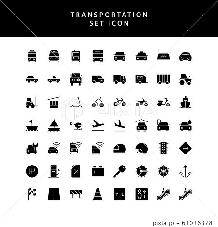transportation glyph style icon set transportation glyph style icon set 61036378