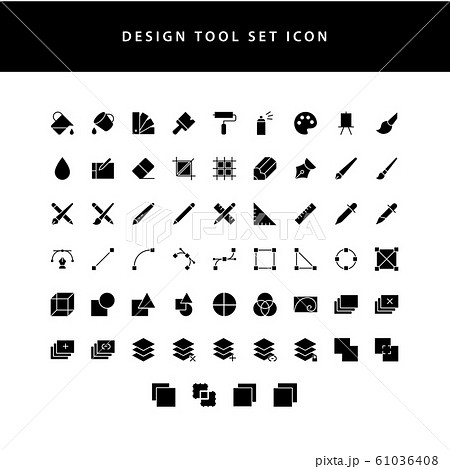 vector illustration icons set of graphic designer 61036408