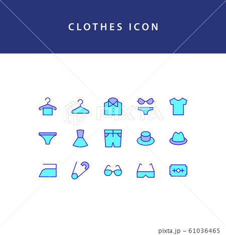 Clothes filled outline icon set 61036465