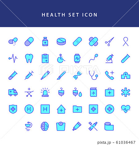 healt icon set filled outline set 61036467