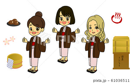 ３人女子旅背景なし２ 61036511