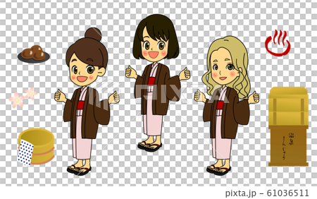 ３人女子旅背景なし２ 61036511