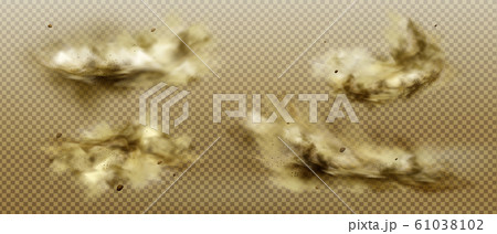 Desert sandstorm, brown dusty cloud on transparent 61038102