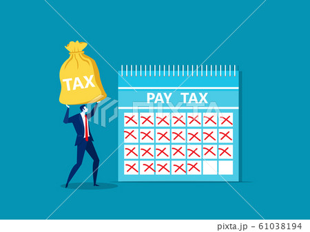 business man holding money for pay tax end year concept vector 61038194