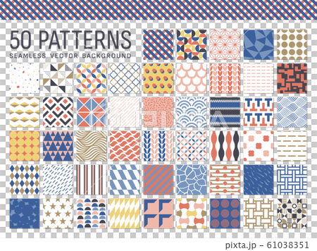 50 seamless geometric patterns - Stock Illustration [61038351] - PIXTA