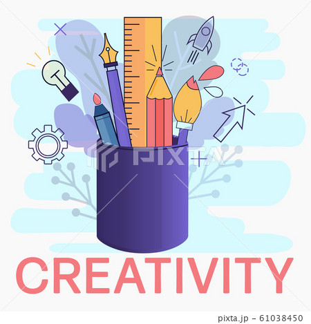 Simple linear icons in a modern style flat. Creative Process. Isolated on white background. Simple linear icons in a modern style flat. Creative Process. Isolated on white background. 61038450