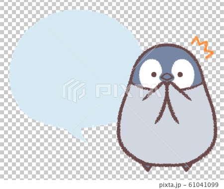 Speech bubble penguin chick surprised Speech bubble penguin chick surprised 61041099