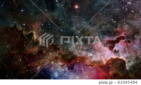 Nebula and glowing stars in deep space. Elements 61045494