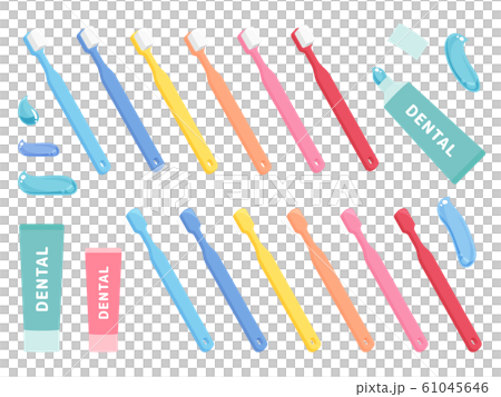 歯ブラシと歯磨き粉のセットイラストのイラスト素材