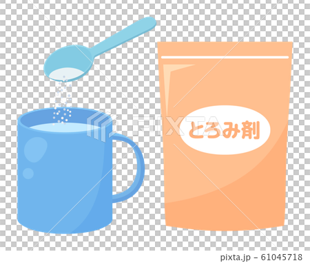 Illustration of cup _ put thickener _ bag 61045718