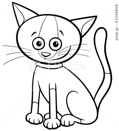 cat or kitten cartoon character coloring book page cat or kitten cartoon character coloring book page 61046608