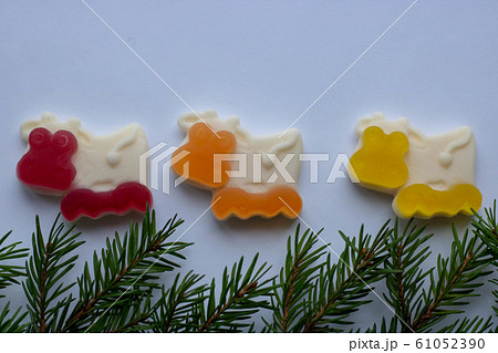 Jelly Marmalade bull on white background.isolated jelly 61052390