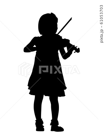 ヴァイオリンを弾く少女のイラスト素材