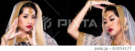 Indian beauty face big eyes with perfect wedding 61054177
