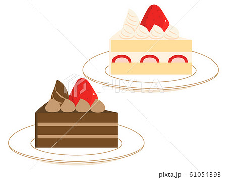 ケーキ8 チョコレートケーキ ショートケーキのイラスト素材