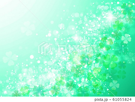 クローバー背景キラキラのイラスト素材