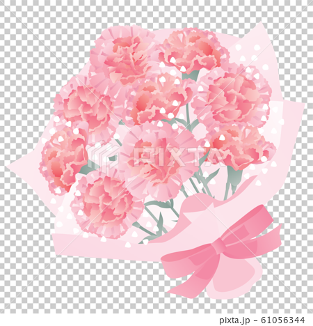 母の日のピンクのカーネーションの花束のイラスト素材