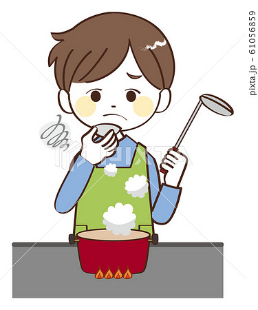 主夫 料理 美味しくないのイラスト素材