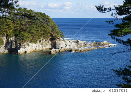 初冬の浄土ヶ浜御台場展望台からの眺め 61057351