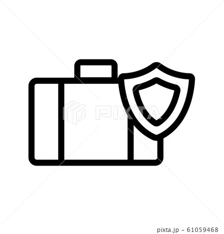 Protect the suitcase icon vector. Isolated contour symbol illustration Protect the suitcase icon vector. Isolated contour symbol illustration 61059468