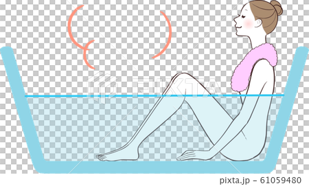 半身浴する女性 半身浴する女性 61059480