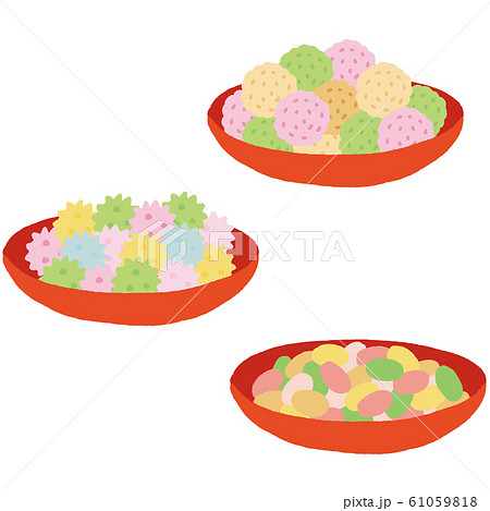 ひなあられ 金平糖 ひなまつり 菓子のイラスト素材
