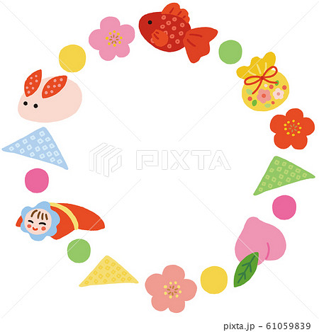 つるし飾り フレーム ひなまつりのイラスト素材