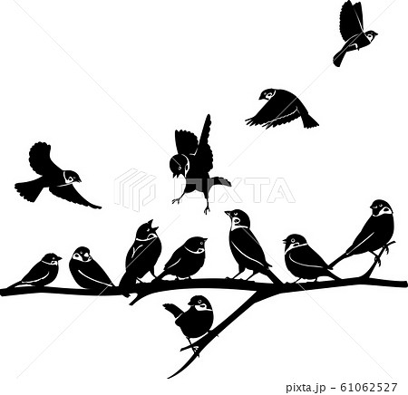 Sparrow Silhouette Illustration Bird Different のイラスト素材