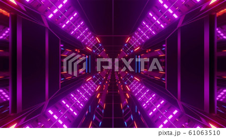 futuristic science-fiction tunnel corridor with metal steal wire-frame kontur and endless glowing lights 3d illustration background wallpaper graphic design futuristic science-fiction tunnel corridor with metal steal wire-frame kontur and endless glowing lights 3d illustration background wallpaper graphic design 61063510