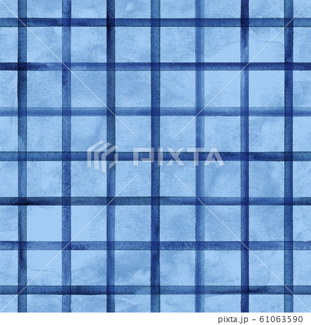 Watercolor stripe plaid seamless pattern. Red 61063590
