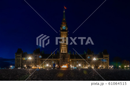 Canadian Parliament Buildings and Centennial flame 61064515