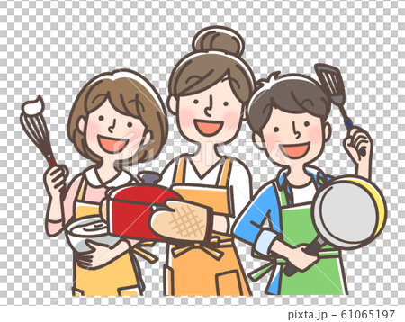 料理　男の子　女の子 お母さん 61065197