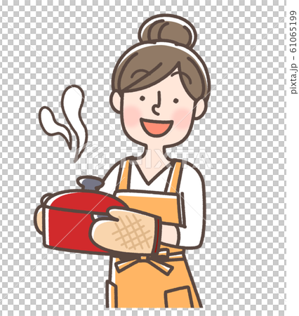 女性　料理　鍋 61065199
