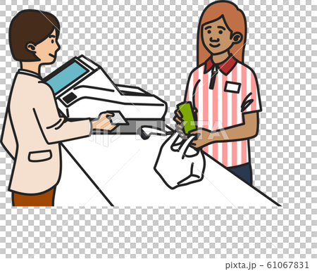 外國便利店職員<微笑> <亞裔女性> 外國便利店職員<微笑> <亞裔女性> 61067831