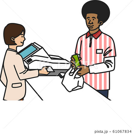 外国人コンビニスタッフ＜笑顔＞＜アフリカ系男性＞ 61067834