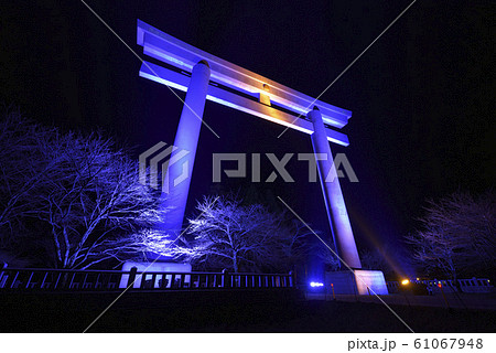 熊野本宮旧社地　大斎原　ライトアップ（和歌山県田辺市） 61067948