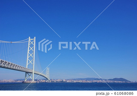 明石海峡大橋　淡路島側から 61068086