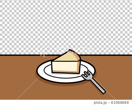 カフェタイム チーズケーキ （背景なし）のイラスト素材 [61068668 