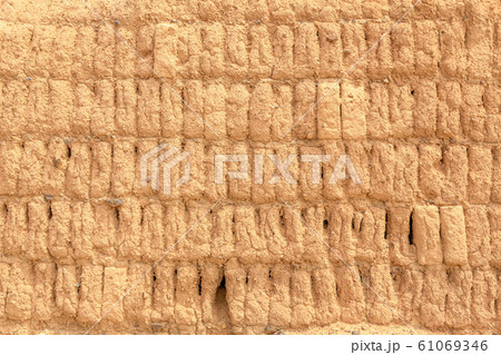 Clay brick old wall texture, background Clay brick old wall texture, background 61069346