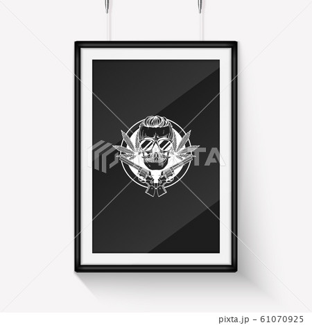 Hand drawn skull with beard Hand drawn skull with beard 61070925