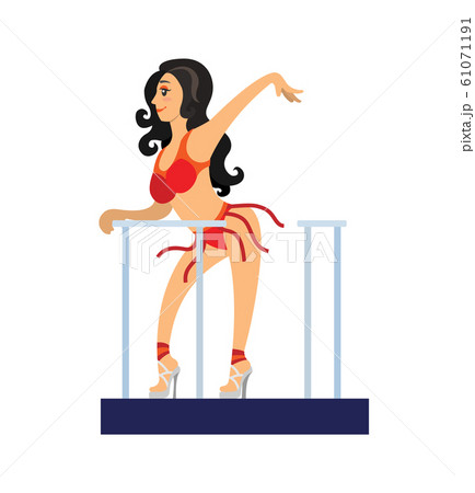 Go-go Dancer on Stage in Beautiful Costume Vector Go-go Dancer on Stage in Beautiful Costume Vector 61071191