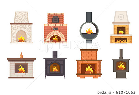 Fireplaces with Shelves and Different Pavement Fireplaces with Shelves and Different Pavement 61071663