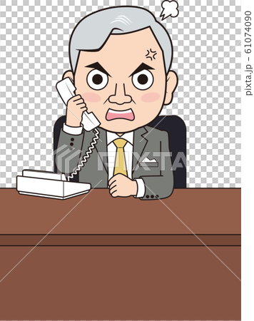 固定電話で怒る男性社長 61074090