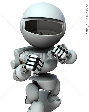 ファイティングポーズの人工知能のロボット 61074978
