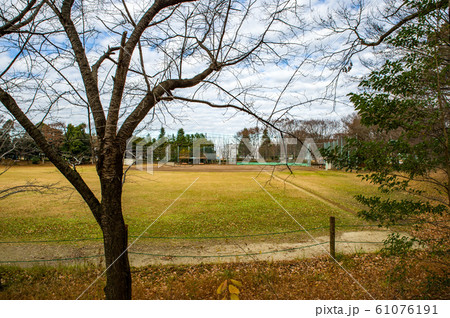 12月正午過ぎ栃木県宇都宮市清原南公園に隣接した野球場 61076191