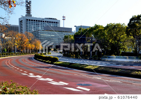 東京　晩秋の皇居周辺　桜田濠と都市風景 61076440