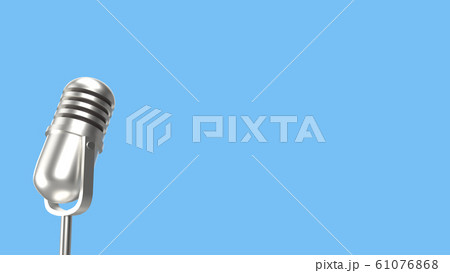 The vintage mic on blue background 3d rendering for podcast content. The vintage mic on blue background 3d rendering for podcast content. 61076868