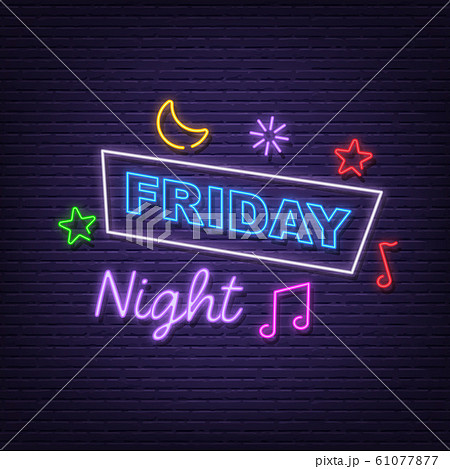 Friday Night Neon Signboardのイラスト素材
