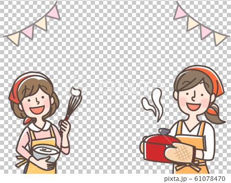 料理 女の子 お母さん 三角巾カラー ガーランドあり 料理 女の子 お母さん 三角巾カラー ガーランドあり 61078470