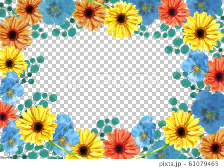 Gerbera And Pansy Spring Flower Frame Stock Illustration